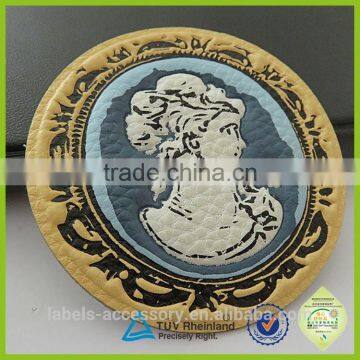 Fashion Decorative Label Embossed Leather Stickers photo-2
