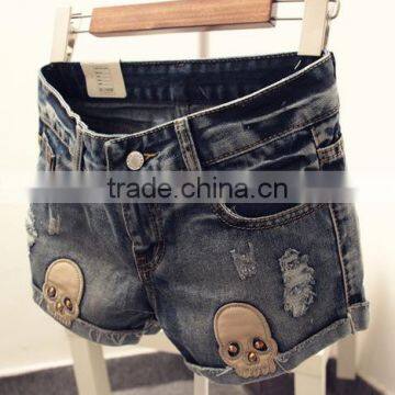 stylist skull jeans short pants