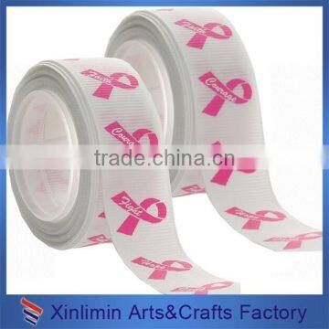 2016 Hot Sale Printed Logo Fabric White Ribbon