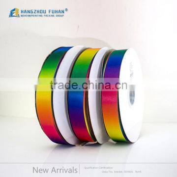 China Factory Custom Double Face Rainbow Satin Ribbon photo-4