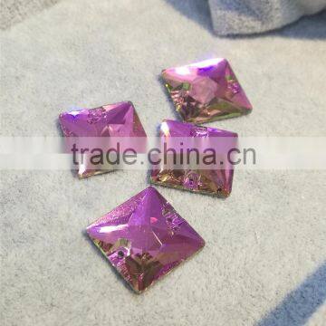 Wholesale Square Rose Color Garment Beads Crystal Sew on Stone for Clothing Making photo-2