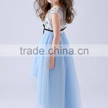 Sleeveless Flower Girls Dress 2017 Girls Short Front Long Back Beading Appliques Princess Party Dresses photo-2