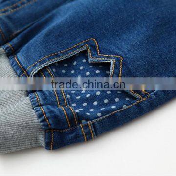 Wholesale Baby Denim Jeans Bird Embroidery Simple Little Dot Denim Trousers photo-5