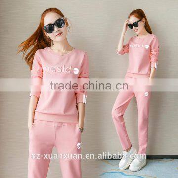 Fashion High Quality Casual Cotton Sportswear Suit for Girls 2016