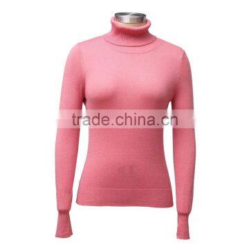 Long Sleeve Pink Cashmere Sweater for Women