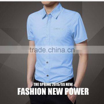 Navy Bule Mens Dress Shirts photo-2