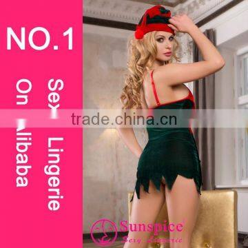 China Supplier High Quality Jagged Mini Dress Fat Women Sexy Christmas Costume photo-2