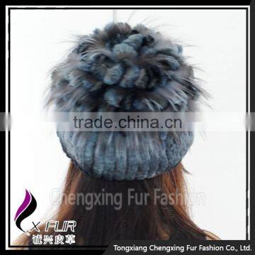 CX-C-135A OEM/ODM Fashion Custom In Stock Rex Rabbit Fur Woman Winter Hat photo-3