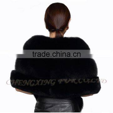 CX-B-133C Elegant 100% Real Fox Fur Cape And Stole Women Fur Shawl For Evening Dress photo-3