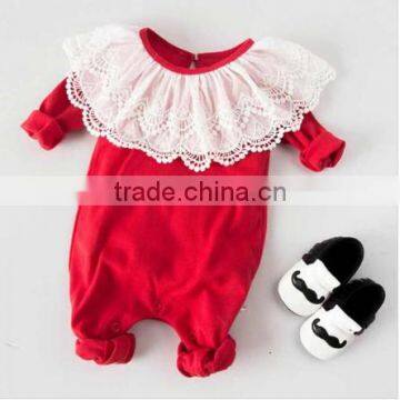 2017 latest summer infant wholesale fashion boutique kid Clothing baby clothes baby lace rompers