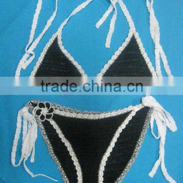 Sexy stylish crochet swimwear /Sexy stylish crochet bikini black 100% cotton