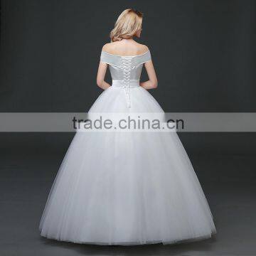 MGOO Customised Ball Gown White Plain Satin Bridal Dress Sleeveless Elegant Simple Dress For Wedding Formal Dress photo-6
