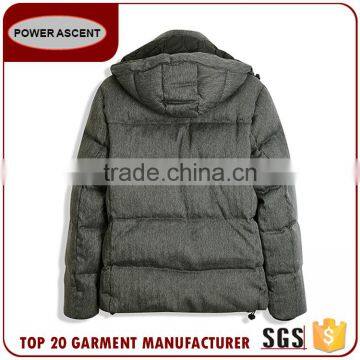 Good Quality Man Warm Stand Collar Padded Quilting Hoody Jacket In China photo-2
