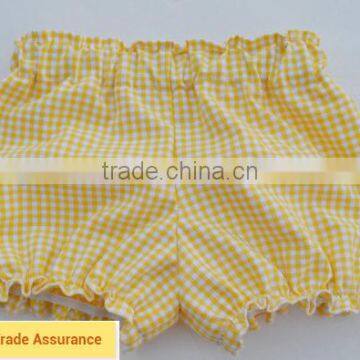 Wholesale Children's Boutique Clothing Baby Girls Plain Pink Ruffle Shorts Pant Baby Girl Bloomers photo-5