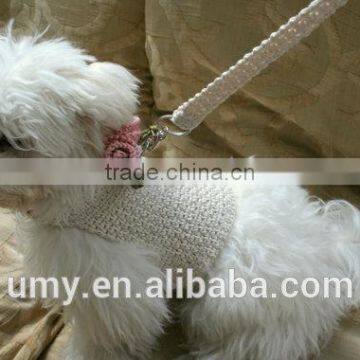 Small Dog Crochet Harness Vest With Handnade Matching Leash photo-4