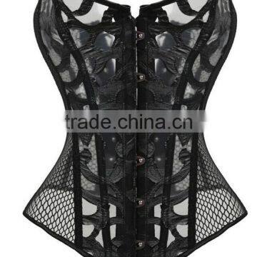 Instyles Delicious Burlesque Sexy Mesh Fully Boned Over-Bust Corset