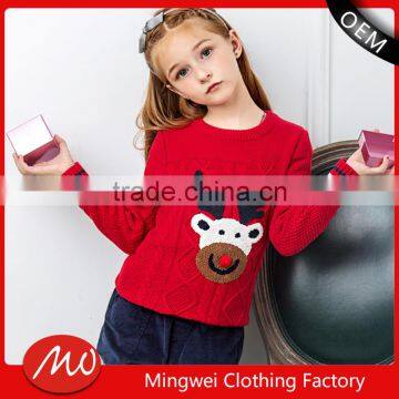 cheap clothing wool handmade kids pullover sweater of christmas for girls