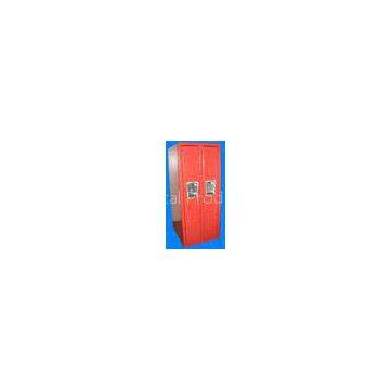 2 People Steel Filing Cabinet Red Work Vertical Lockers Polycarbonate Door