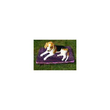 Polyester Rectangle Pet Cushion Purple Waterproof Dog Bed Suede 1.3KG