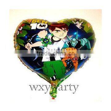 Heart shape cartoon printed Helium foil balloon