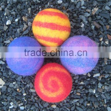 Color wholesale XL pure wool felt dryer ball/ Hot selling multi color organic felt dryer ball/Nepal hand made felted dryer balls