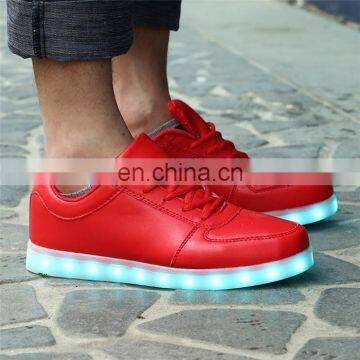 L1601 Latest Design Hot Sale Red PU Leather Mens Sneakers Light up LED Shoes photo-4