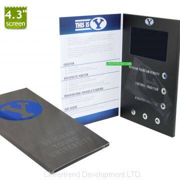 4.3 inch 480*272 video brochure bi-fold