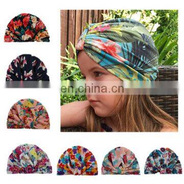 2017 Hot Sale new born Baby knotted hat cap Indian hat child print hat