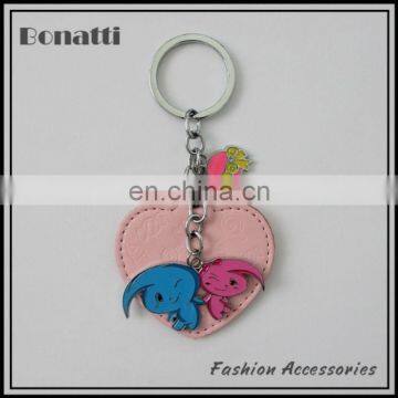 fashion cute heart shape keychains leather key chains