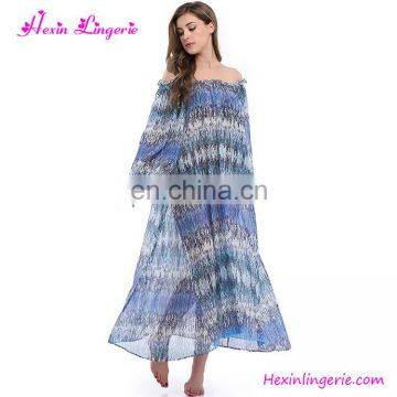 Wholesale Long Sex Off Shoulder Long Sleeve Women Beach Dress photo-3