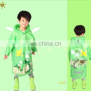 Children's Cartoon Emergency Reusable Fashion Long Raincoat With PVC material