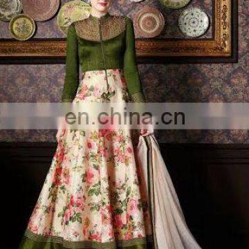 Party wear Dark green elegance floral suits for girls and woman