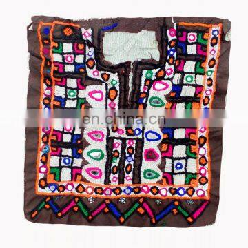 Indian Vintage Handmade banjara neck yoke with embroidery and mirror work Banjara front dressing neck yoke patch to embellish