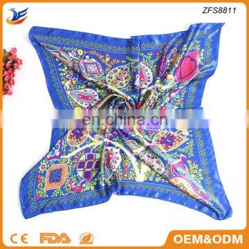 Free Sample Head Bandana Beautiful Flower Printed Polyester Scarf