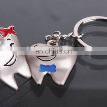 custom metal tooth keychain with smile