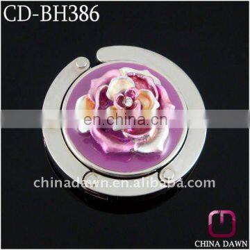 New design 3D metal flower purse hanger CD-BH386