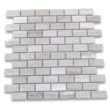Fashion White Wooden Marble Bathroom Backsplash Mosaic photo-5