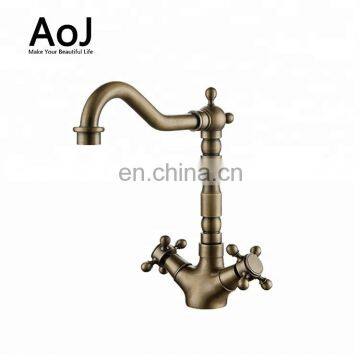 Vintage classic decoration bathroom double handle vanitary mixer tap