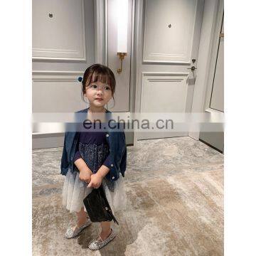 C1076/Cotton Simple Fashion Kids Sweater Coat Girls Wholesale Boutique Knit Cardigan