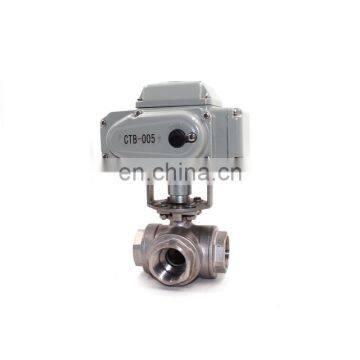 Electric Actuator Flange and Thread Stainless Steel 3 Way Motorized Ball Valve