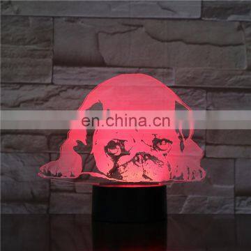 Pug Dog Desk Lamp Bedside 3D Illusion 7 Color Changing Hoom Decorative Child Kids Night Light LED Lamp photo-2