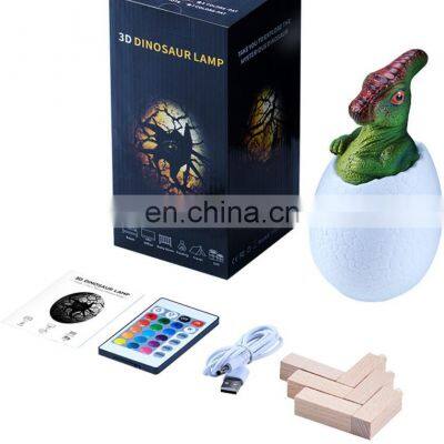2020 Amazon Hot Seller Kids Toy Creative Desk Lamp3D Dinosaur Egg Night Light With USB Rechargeable photo-5