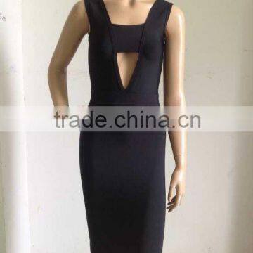 Summer Dress Wholesale 2015 New Fashion Elegant and Sey Women Black Strap Evening Party Bandage Dress Bandage Bodycon Women Wear