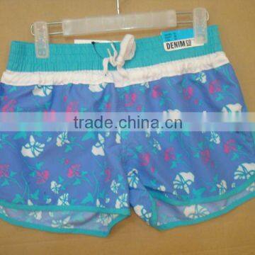 Microfiber 100% polyester girls beach shorts