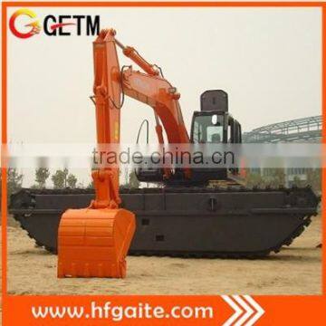 Attention!! Construction equipment amphibious dredger in China Hitachi excavator 0.9bucket 3 Chains Doosan motor max 13.5m arm