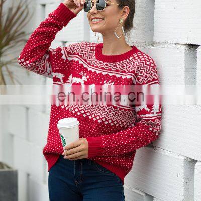 Custom Plus Size Women Christmas Knit Pullover Sweater