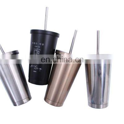GINT Hot Selling Double Wall Color Glitter Drinking Water Cup With Lids and Straws photo-5