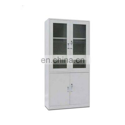 Steel office cupboard design metal glass door file cabinet medicine cabinet for office use