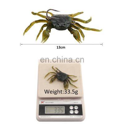 13cm 33.5g New Style Double Hooks Sea Fishing Bait Sinking Artificial 3D Sof Crab Bait Fishing Lure photo-4