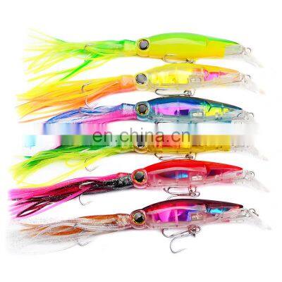 14cm Matsumoto Luya Plastic Squid with Whisker Bait 40g Horse Mouth Bionic Simulation Fishing Bait Wholesale